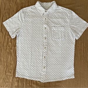 Goodfellow & Co White and black Button Down Shirt with Polka Dot Pattern Size M
